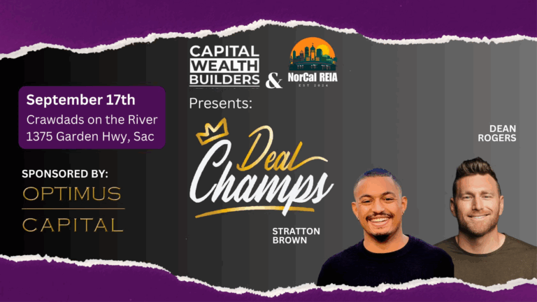 Deal Champs: Dean Rogers & Stratton Brown event flyer